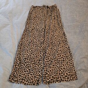 Leopard Print Wide Leg Pants